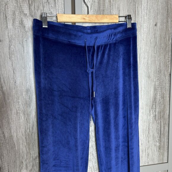 Juicy Couture Big Bling Medium Track Sweat Pants Velour Y2K Blue Color - Picture 4 of 6